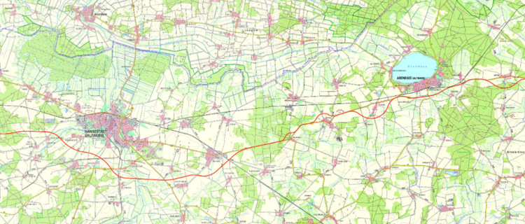 Kartenausschnitt B 190n Teilprojekt 1, LGr. Sachsen-Anhalt/ Niedersachsen bis A 14