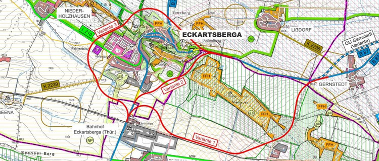 Straßen-Kartenauschnitt Eckartsberga