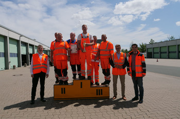 Siegerehrung bei der Schneepflugmeisterschaft der LSBB